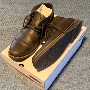 Sonoma Dark Brown Leather Chukka Boots - Lace-Up Casual